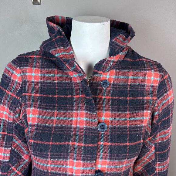 Billabong jacket women's small buffalo plaid grunge y2k quilted hood vintage - Picture 5 of 15